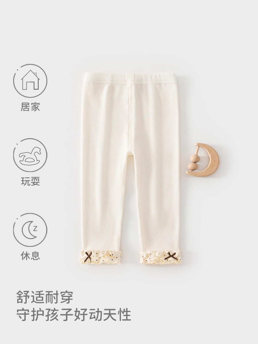 Pantalones para bebés primavera y otoño nuevos pantalones leggings para niños pantalones de encaje dulce leggings