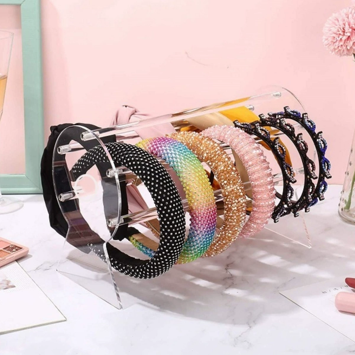 Прозрачная акрилальная стойка для волос подставка для волос подставка для украшения обруч