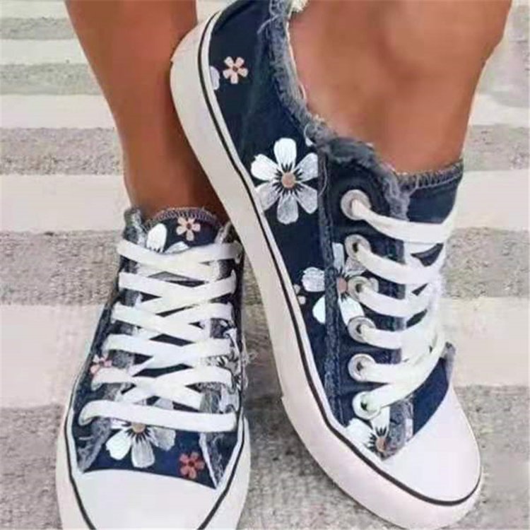 Femme Outdoor Randonnée Sport Athlétique Low Top Lace Up Floral Casual_voghion.com