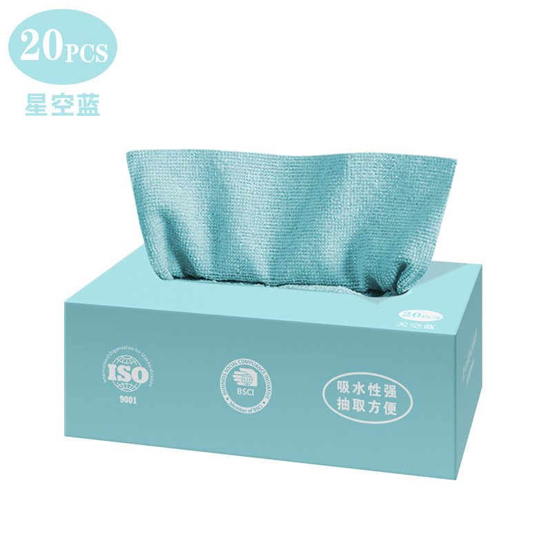 Paño de limpieza en caja, paño de limpieza desechable, microfibra gruesa, paño desechable semanal para lavar platos en la cocina.