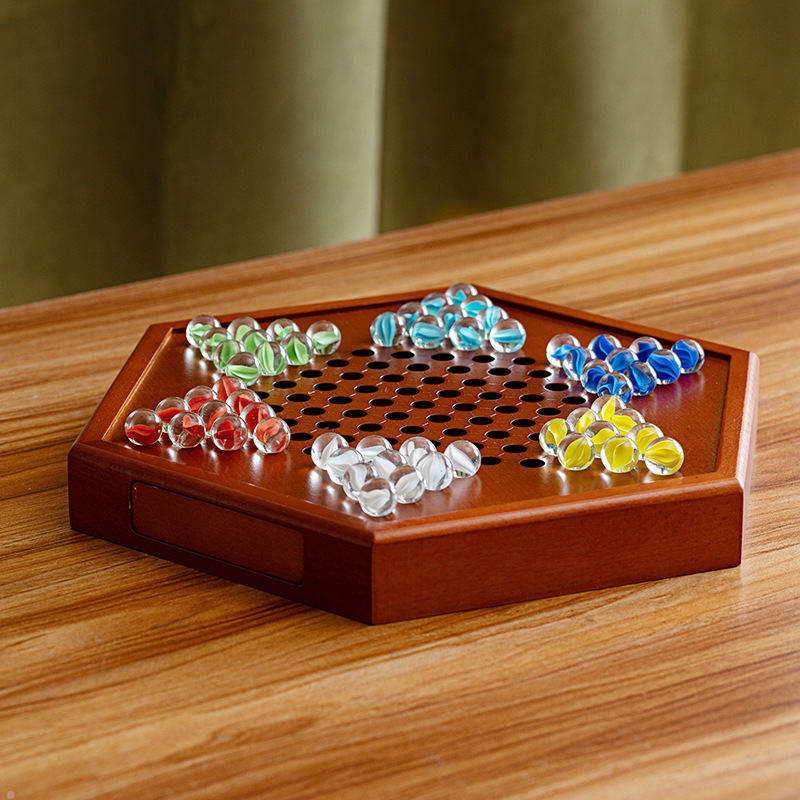 将棋の大きいサイズの木製のチェス盤の大人版の高級なガラスの玉のパチンコの旧式な子供の将棋の秘蔵金|undefined