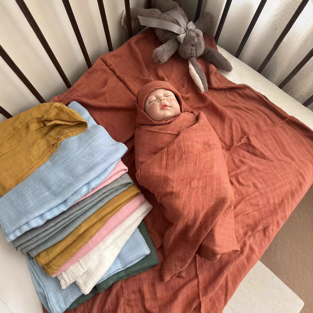 Double Gauze Bamboo Cotton Unisex Baby Blanket Wrapping Towel Swaddling Blanket Cool Feeling Soft Summer Children Blanket
