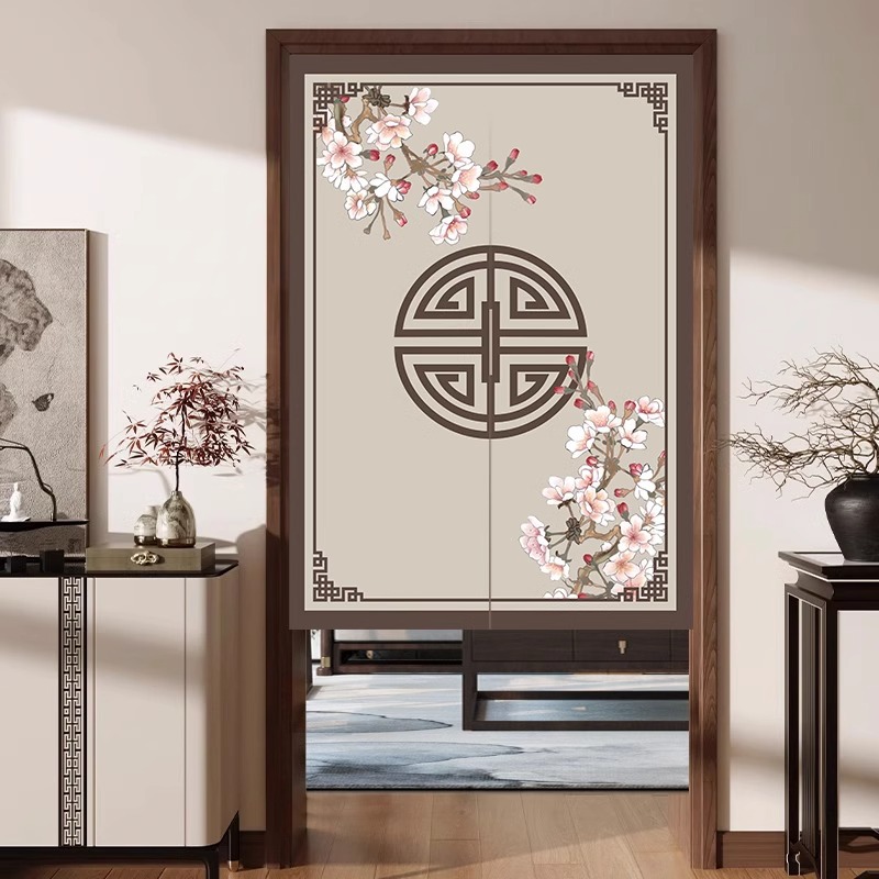 French-Style Door Curtain Partition Curtain for Home Bedroom Kitchen Blocking Curtain Half-Hanging Curtain Bathroom Curtain No-Drill Installation Ins Style