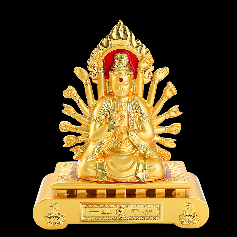 Car ornaments thousand hands Guanyin car interior accessories center console Buddha statue men's car car accessories alloy ornaments