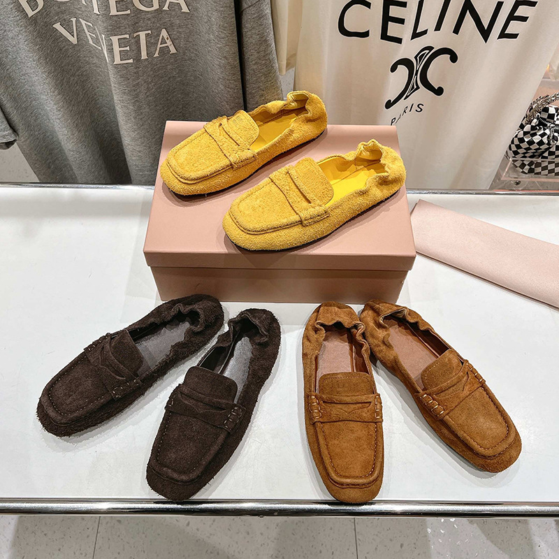 Dongguan Houjie ~ 2025 nuevo confort de suela suave no se cansa, estampado de leopardo de un pie, zapatos de frijol, zapatos Lefour.