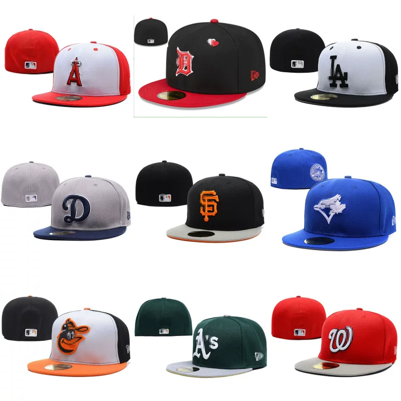 Комеморативная бейсболка MLB с плоским козырьком, американская спортивная лига, закрытая кепка, модный размер, кепка с плоским козырьком, без границ