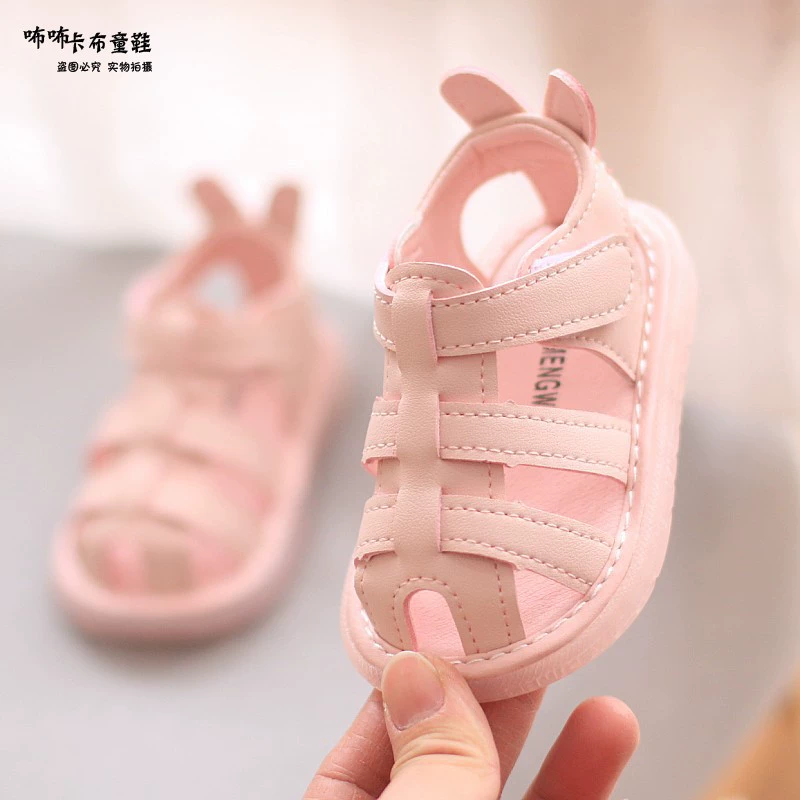 Сандалии для девочек Летние детские сандалии-фонарики Обувь для малышей Женская нескользящая обувь принцессы на мягкой подошве От 1 до 3 лет Корейский стиль