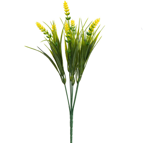 Amazon Cross-border Artificial Green Plants Artificial Wheat Ear Plastic Flowers Outdoor Exhibition Green Landscape Fake Flower Decor Wholesale