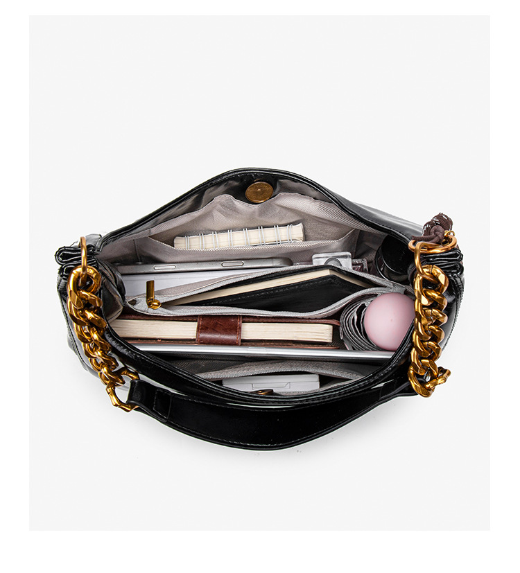 High End Women's Tote Bag Large Leather Shoulder Bag With Chain_voghion.com