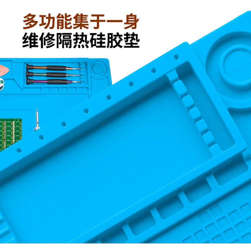 越境で人気の高い電子機器修理用断熱マット、厚手、磁気付き、滑り止め、静電気防止、耐高温、多機能シリコンマット|undefined