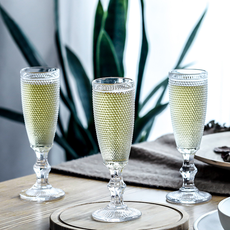Serie de punto de grano directo de fábrica color original copa de champán vaso de cerveza copa de cóctel copa de vino copa de jugo de vidrio