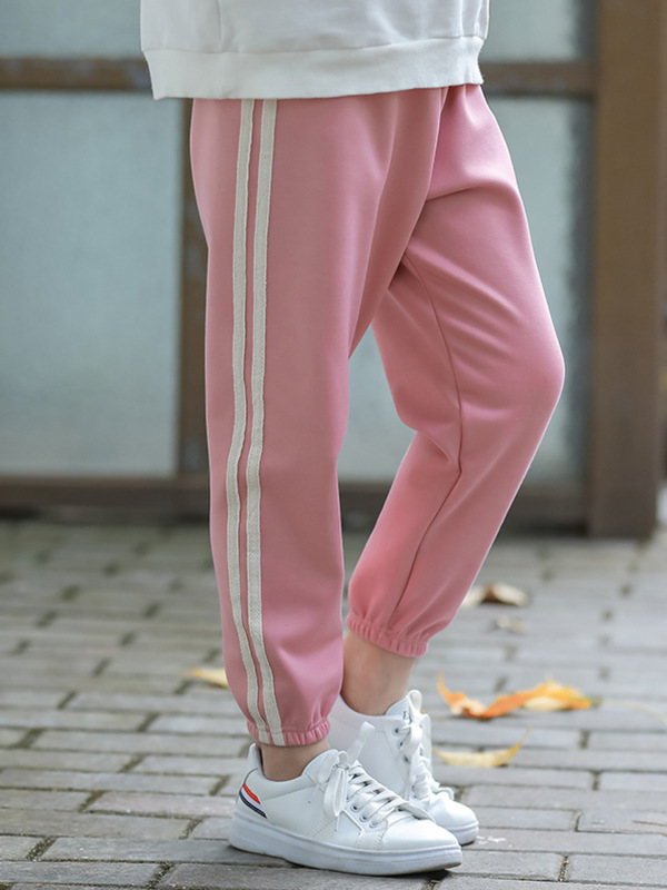 儿童加绒保暖休闲裤秋冬中小童卫裤男童束脚裤女童时尚运动长裤子|undefined