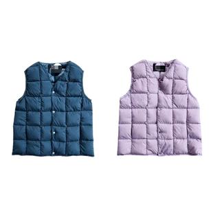 in stock 2023 Winter Children's Parent-child Lightweight Three-proof Warm Lightweight Body Temperature Down Vest Liner Two-color