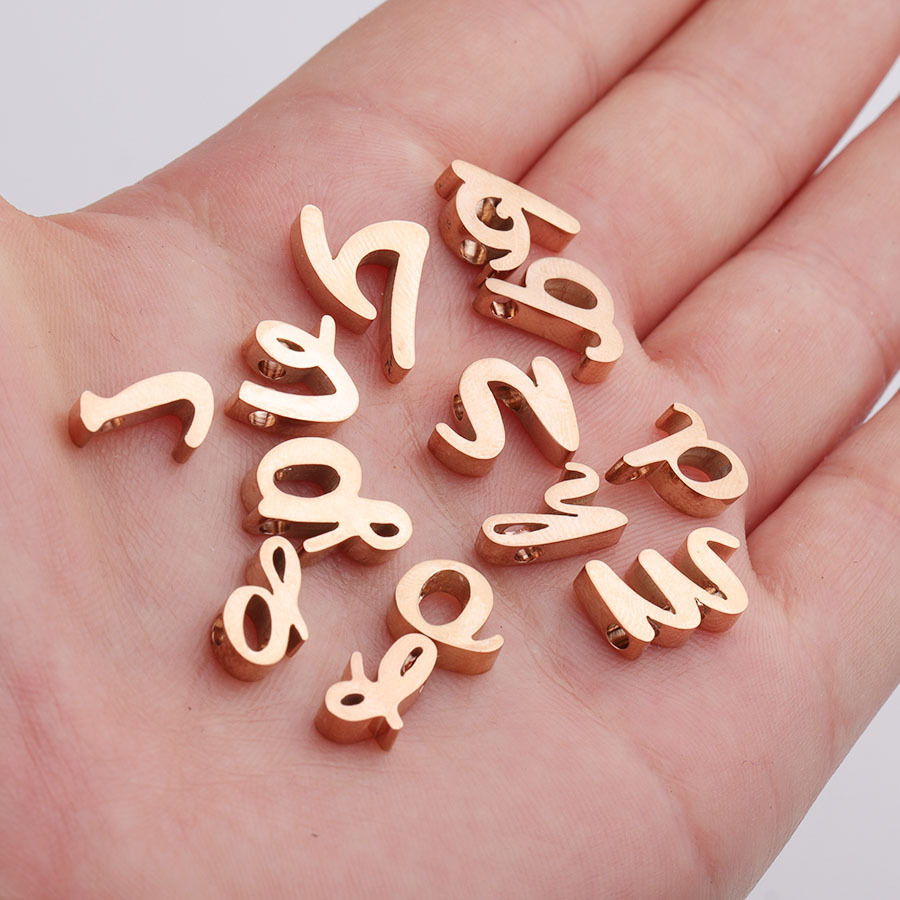 1 Piece Stainless Steel 18K Gold Plated Rose Gold Plated Letter Polished Pendant display picture 7