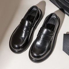 レトロな英倫風学院の黒いinsの小さい靴のレジャーの潮流は大きい頭の楽福の靴の新型のjkの靴を高めます。