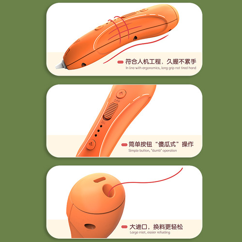 Kids Creative 3D Printing Pen, Stereo Drawing Pen, Low Temperature Non-Scalding 3D Painting Pen, Educational Toy Set, Gift