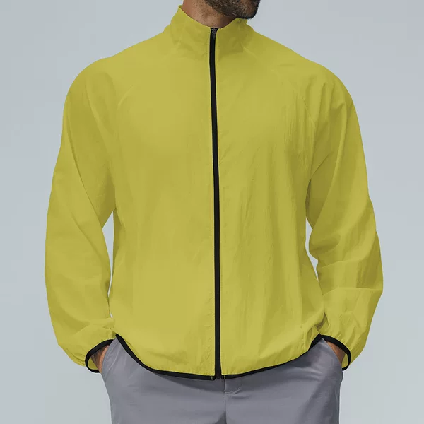 Cross-border men's lightweight sun-protective color-block stand-collar quick-dry sports outdoor casual hiking jacket 81004N