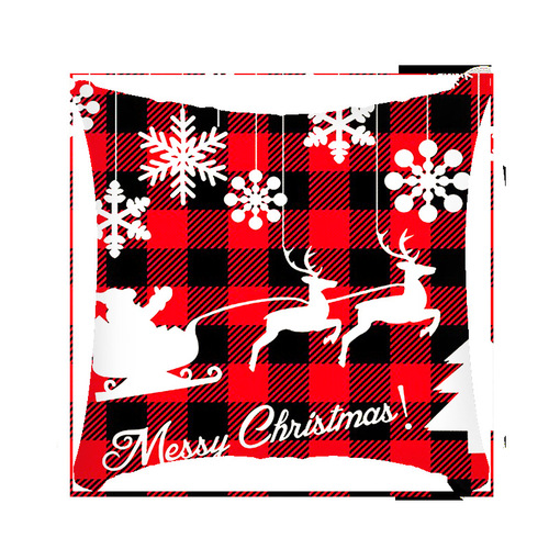 2025 New Cross-border Christmas Pillowcase with Deer Snowflake Linen Peach Skin Fleece Halloween Pillowcase Sofa Cover