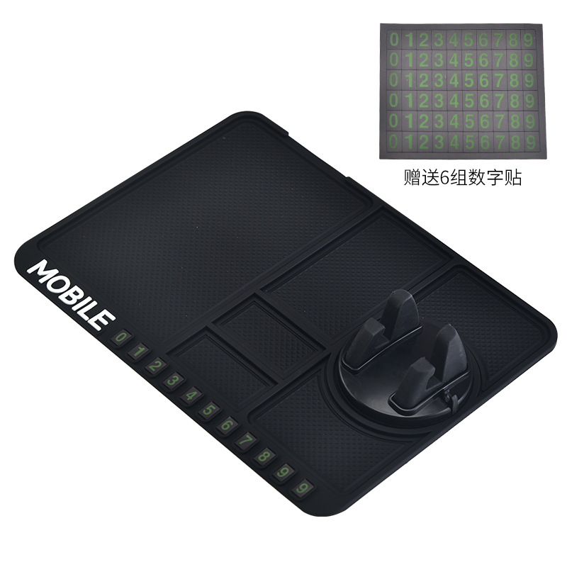 Venta al por mayor del coche antideslizante estera del coche estera de almacenamiento multifuncional giratoria soporte de navegación panel de instrumentos de aparcamiento temporal signo Mat