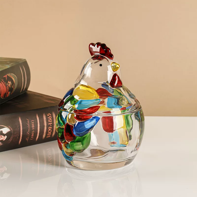 Artificial glass storage system, light luxury style, hand painting