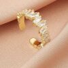 One size brand ring, crystal, zirconium, fashionable design accessory, micro incrustation, trend of season, European style, wholesale