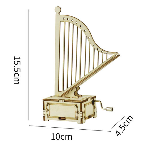 Retro diy creative hand-cranked wooden ornaments music box children's birthday gift ornaments hand-cranked wooden music box