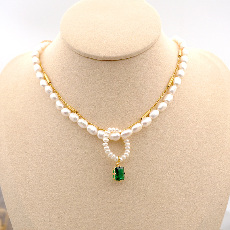 淡水珍珠多层项链欧美巴洛克风复古双层缠绕颈链多种戴法可做戒指