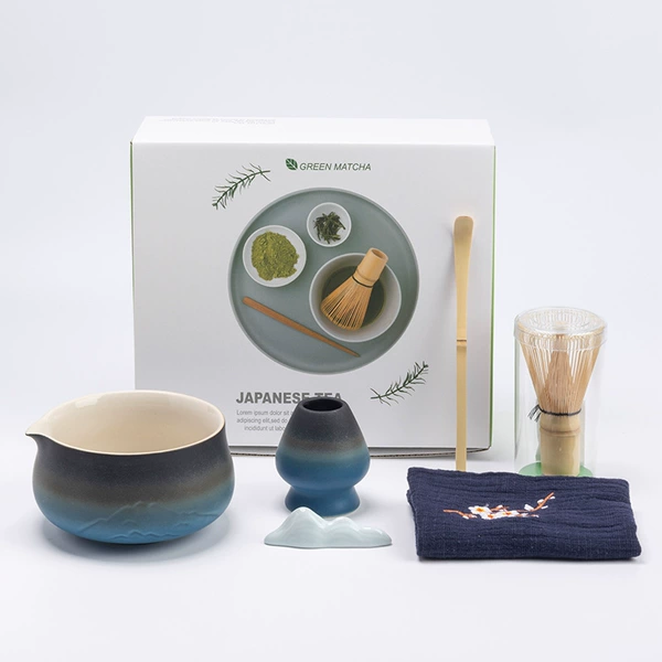 Gradient distant mountain black and blue six-piece set