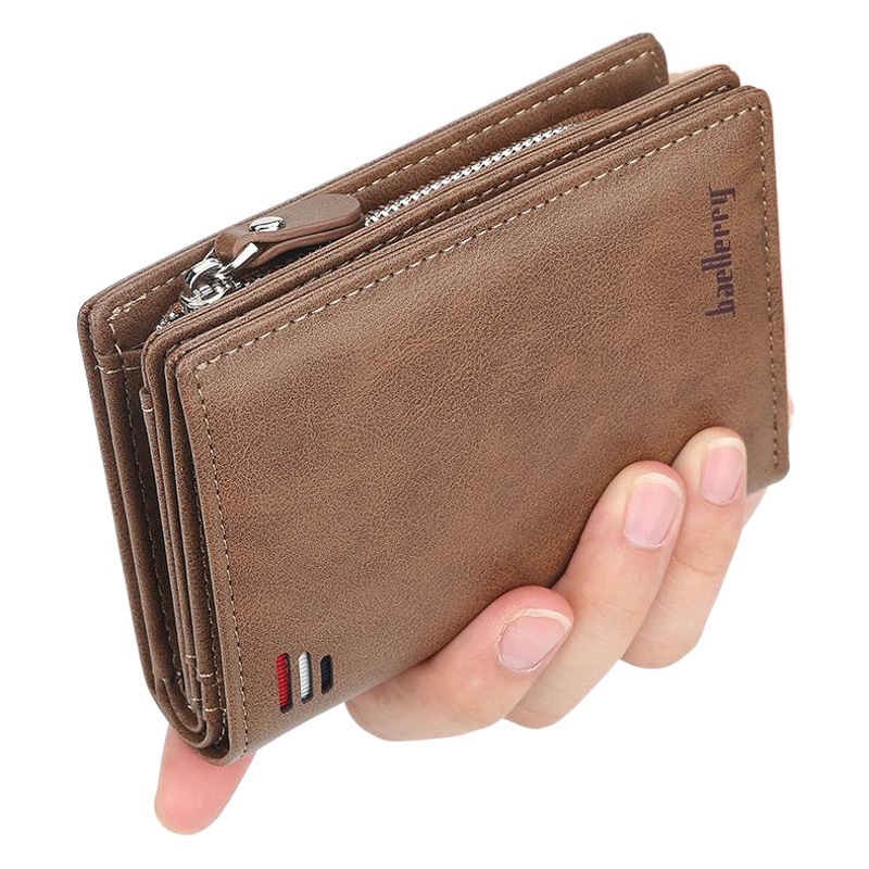Wallet Men's Short Style High-End Cross-Border Business Zipper Leather Wallet Pu Coin Purse Mini Small Bag for Men