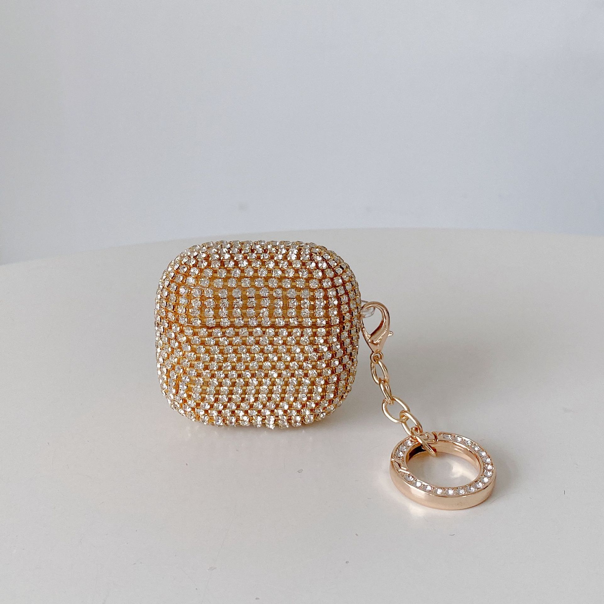 55g Weight iPhone Applicable Brands Earphone case Classification PC, Rhinestone Material Solid Color Pattern Shiny Style PC Rhinestone Solid Color Shiny Earphone Case Phone Accessories 5