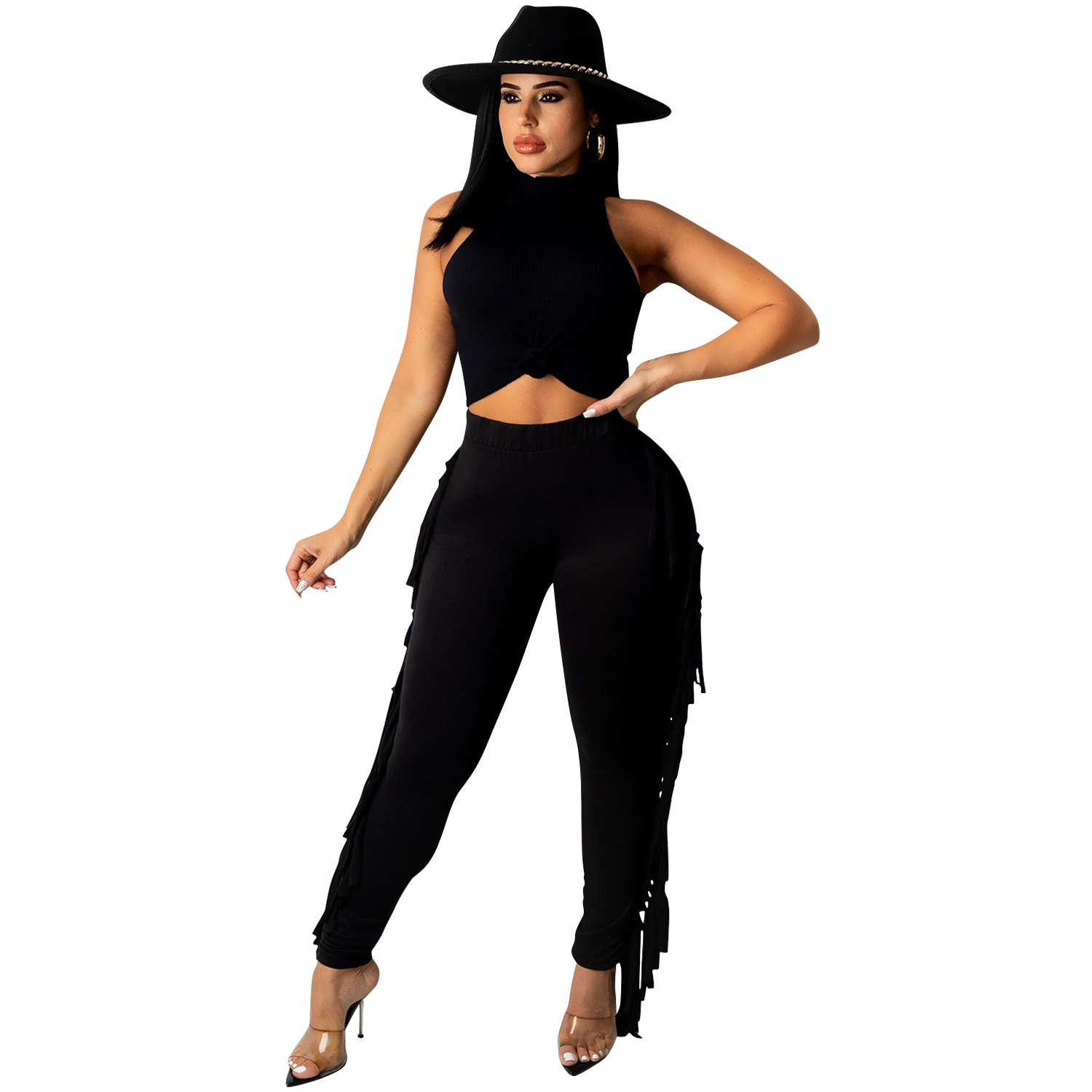 C5369 precio especial sin reembolso sin cambio de ropa de moda transfronteriza con cuidado, chaleco sin mangas, pantalones largos de dos piezas
