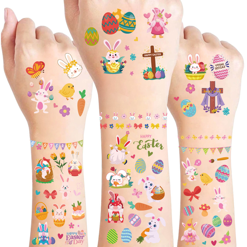 Cross-border New Children's Easter Tattoo Sticker Cute Cartoon Rabbit Egg Boy Girl Arm Temporary Sticker