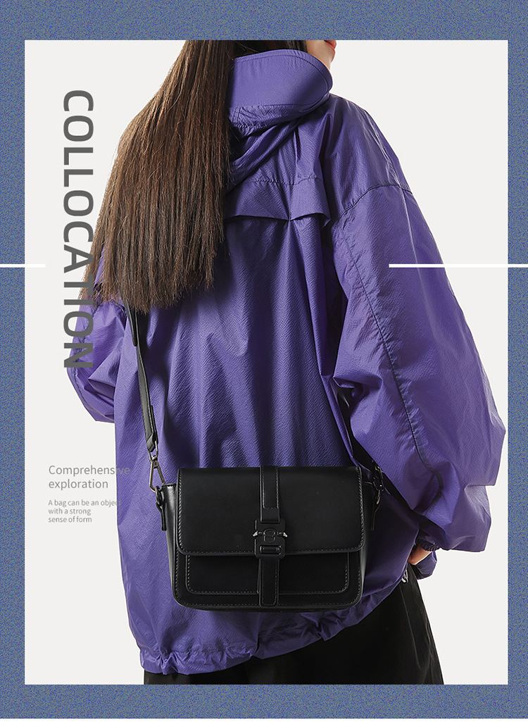 Borsa a tracolla da uomo in stile Sling Bag, design di nicchia, alta qualità estetica, piccola borsa quadrata, trendy e_voghion.com