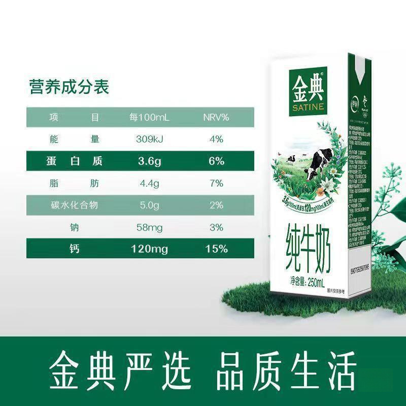 金典纯牛奶整箱批250ml12盒学生儿童营养高钙早餐奶临期|undefined