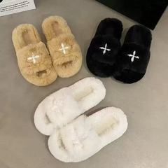毛毛拖鞋女外穿新款网红爆款秋冬高级感毛绒拖鞋增高外穿棉拖鞋女