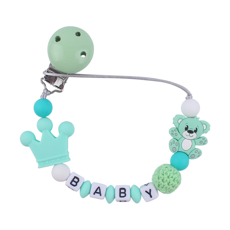 Nuevo bebé suministros de silicona chupete cadena animal de dibujos animados Oso de silicona mordedura molar Cadena de juguete