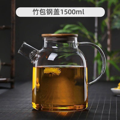 Glass teapot, fruit tea, filter, transparent flavored tea
