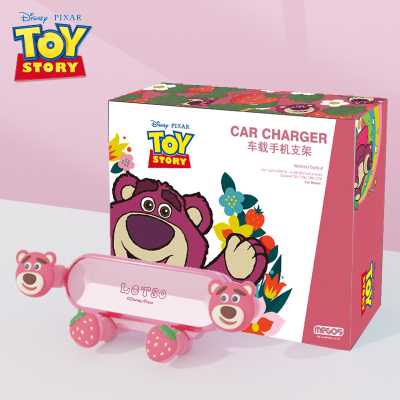 Disney Strawberry Bear Car Phone Mount Cartoon Cute Vent Car Holder Navigation Fixed In-Car Automotive