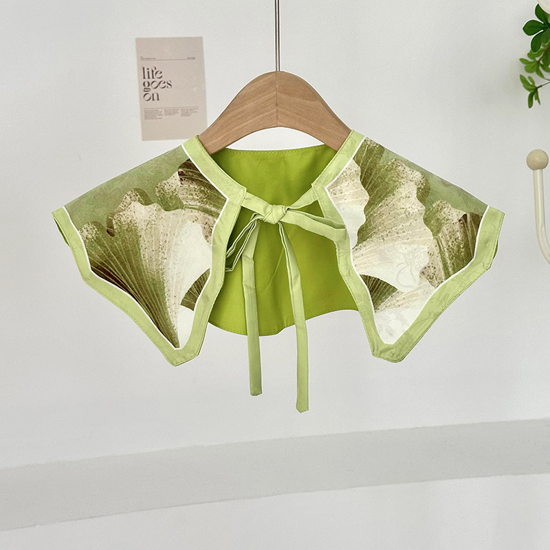 Cuello falso para niños, cuello falso de todo fósforo, cuello de hoja de loto, chal pequeño, cordones de alta calidad, chaleco pequeño de doble capa, bufanda de nube