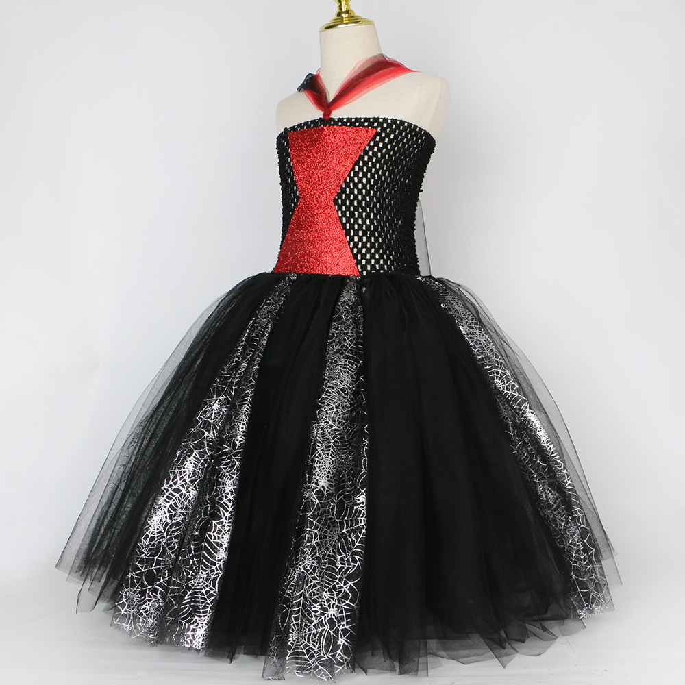 Abbigliamento per neonate costume ragazze ragnatela strega gonna vestito strega vestito gonna in tulle a rete_voghion.com