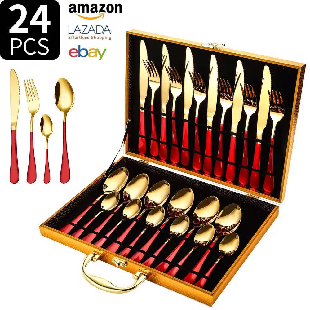 D estilo 1010 oro rojo (caja de madera dorada)