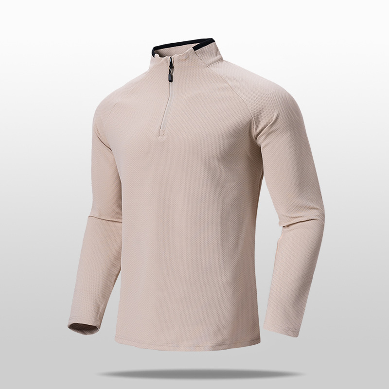 Autumn and Winter New Great Wall Gela Frame Zipper Men's Sweater Casual Sports Sweater Running Long Sleeve Base T-Shirt