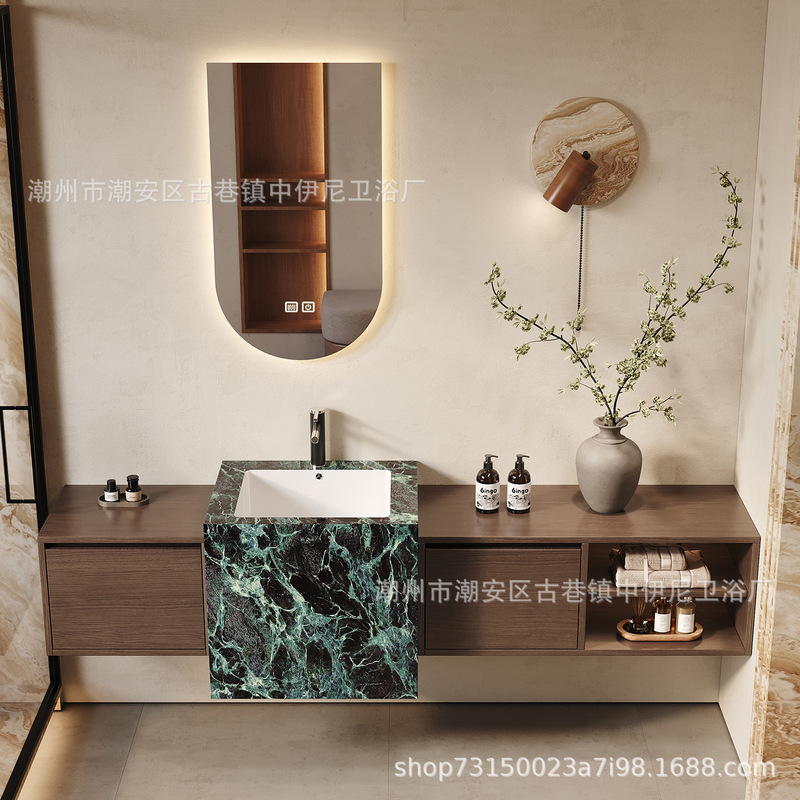 Slate Seamless Integrated Basin Solid Wood Wall-Mounted Hotel Washbasin Washbasin Cabinet Light Luxury Sink Washbasin Slate Seamless Integrated Basin Solid Wood Wall-Mounted Hotel Washbasin Washbasin Cabinet Light Luxury Sink Washbasin