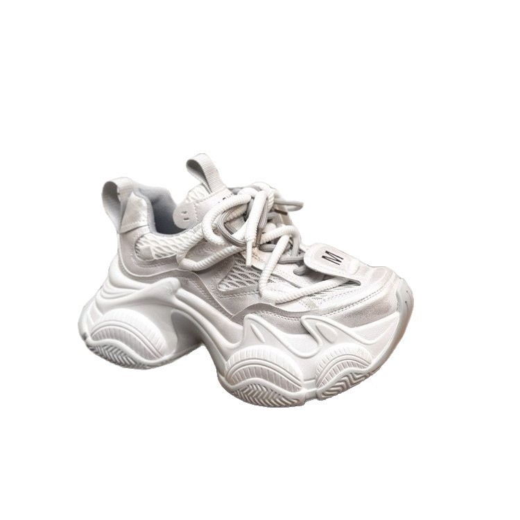 Explosiones pequeñas zapatos de suela gruesa para mujeres 2026 verano nuevos zapatos deportivos casuales de altura zapatos de red transpirables