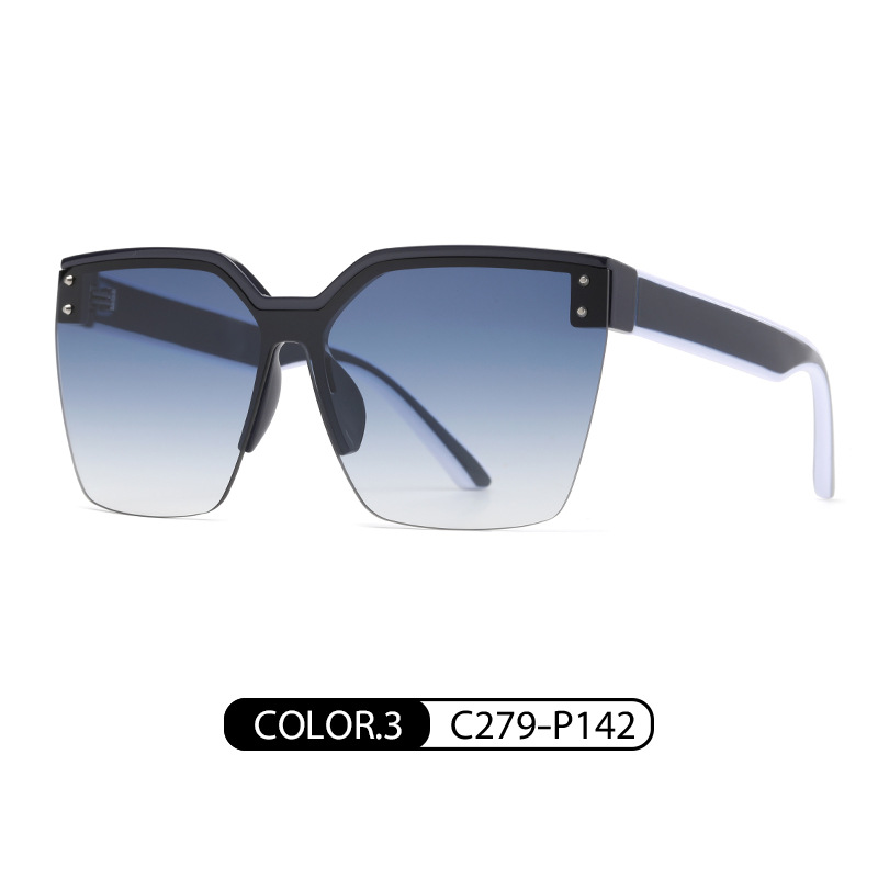 Transmisión en vivo nuevas gafas de sol 6505 moda personalizada gafas de sol sin marco Internet Celebrity Street shooting gafas de sol de Marco grande de las mujeres