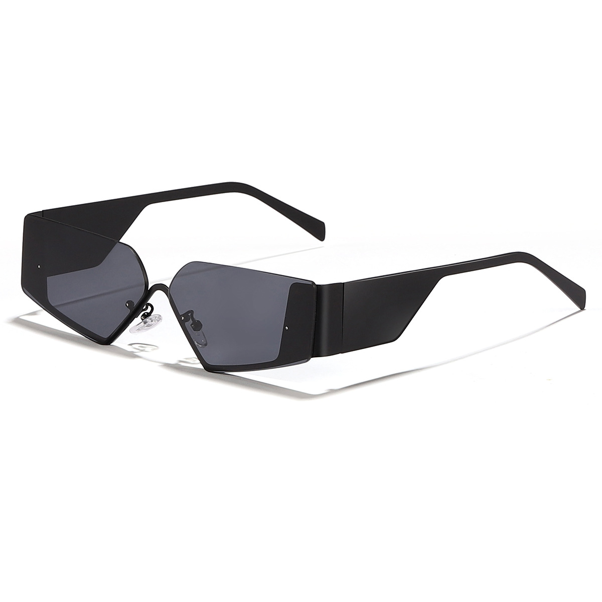 2024 nuevas gafas de sol con parasol Y2K con borde de caja de metal para mujer, gafas de sol personalizadas de estilo retro cóncavo transfronterizo