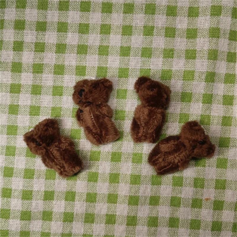 4.5cm 짙은 갈색 긴털 곰인형