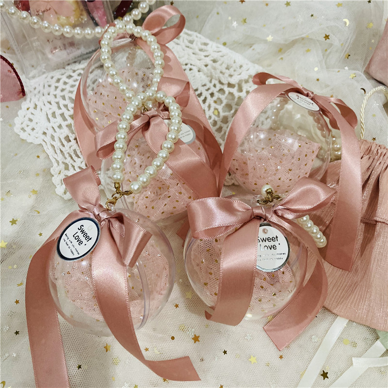 新款亞克力透明球喜糖盒結婚伴手禮伴娘回禮空盒子ins風婚慶用品