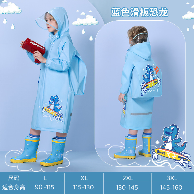 Capa de lluvia para niños mayorista de estilo universitario jardín de infantes para niños mayores con bolsas escolares para todo el cuerpo