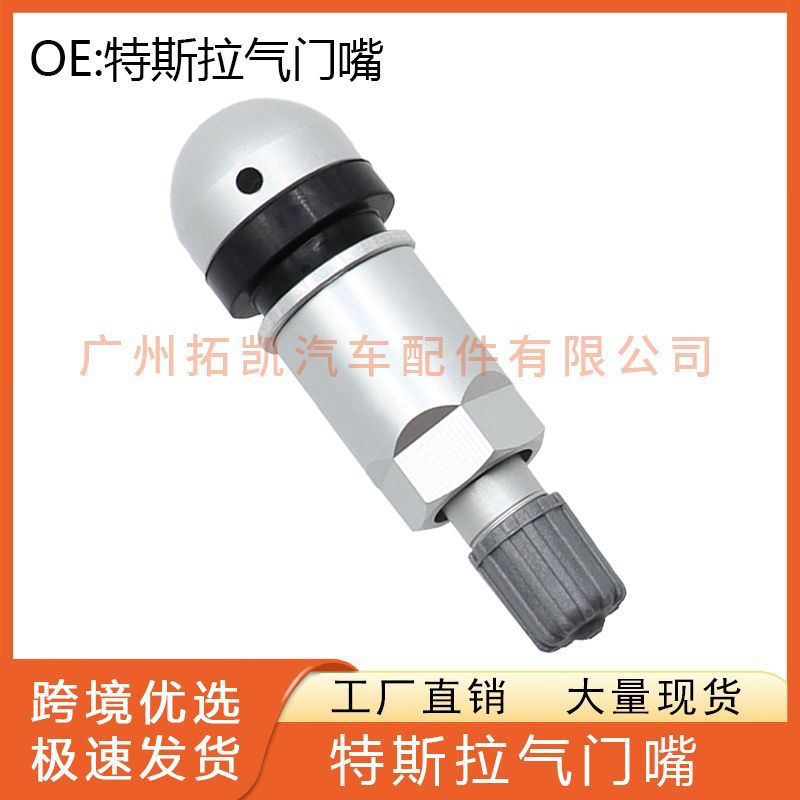 Adecuado para válvulas Tesla, sensor de monitoreo de presión de neumáticos, sin cámara, boquilla de aire de aleación de aluminio, autopartes